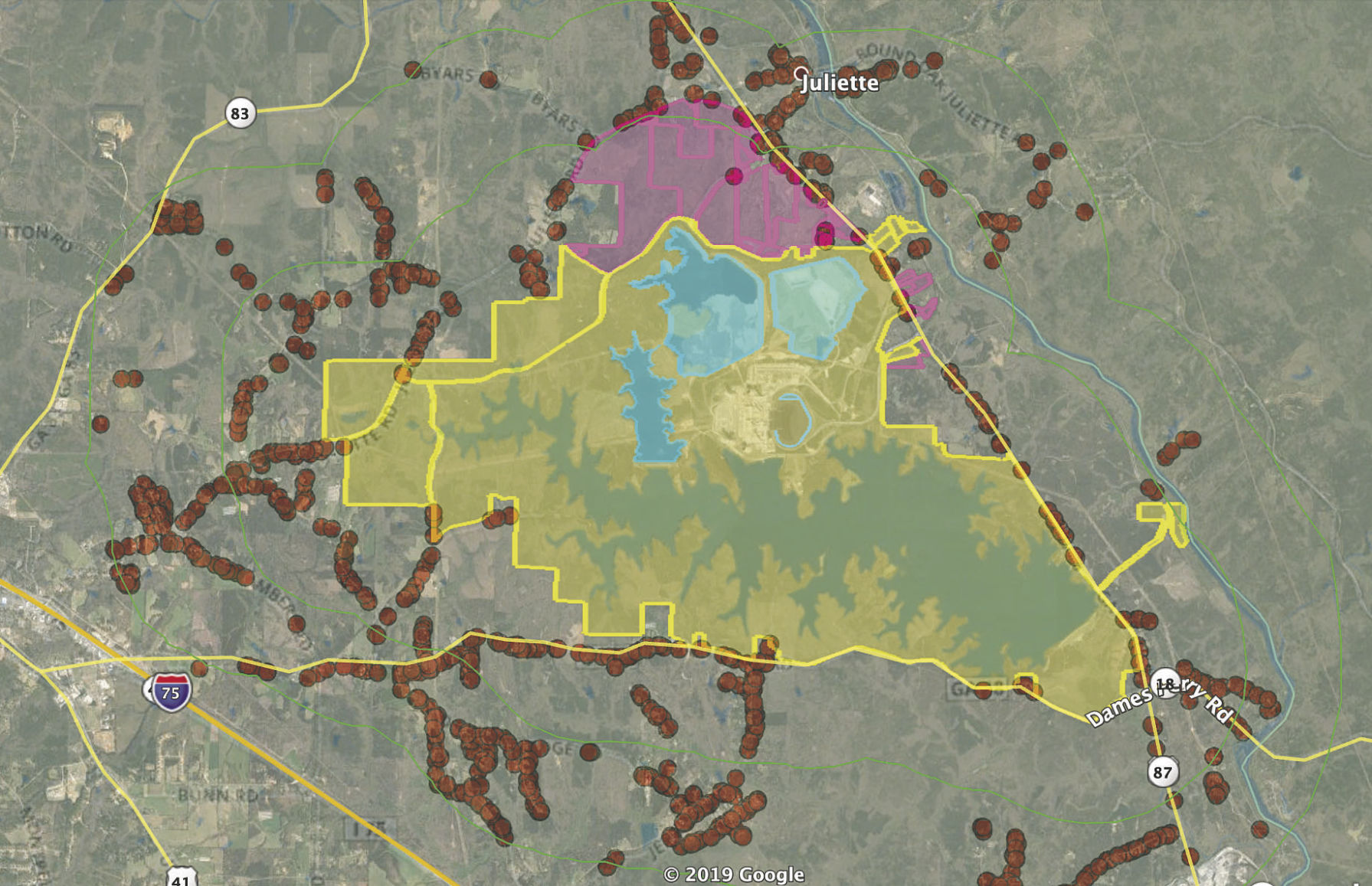 plant scherer well map